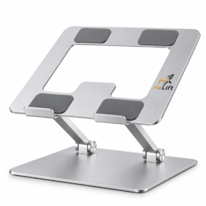 NxLift Adjustable Desktop Laptop Stand – Silver Aluminum Alloy Holder